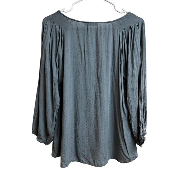 THML Women's Peasant Blouse Blue Large - Picture 11 of 11